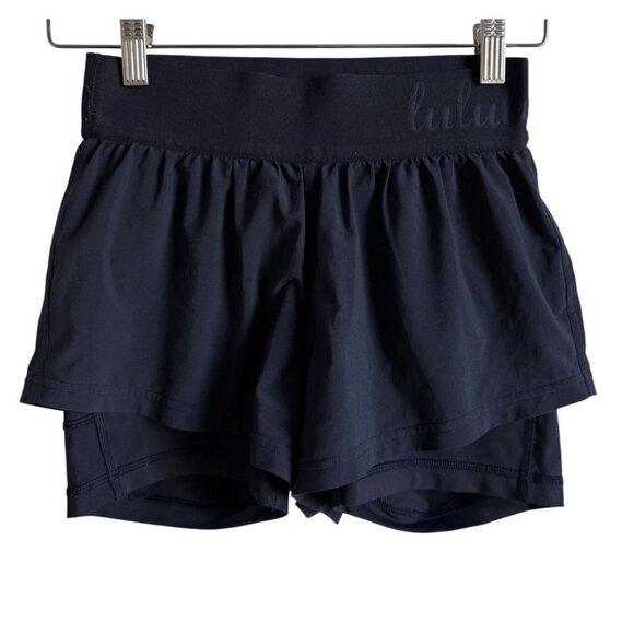 Lululemon Box It Out Midnight Navy Training Shorts Women’s Size 2 Athletic - Picture 1 of 12